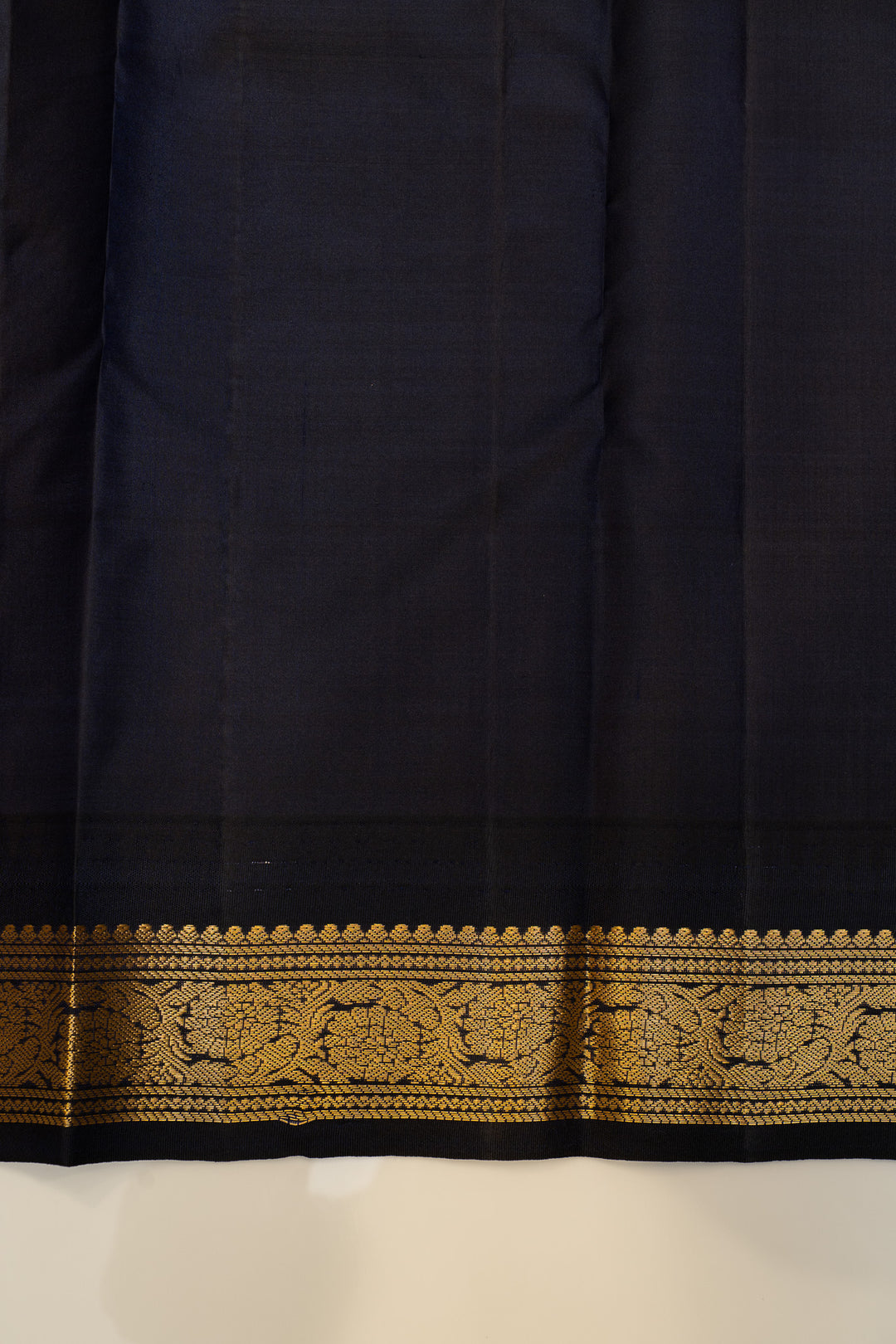 Peacock blue and black traditional pure Kanchipuram silk saree