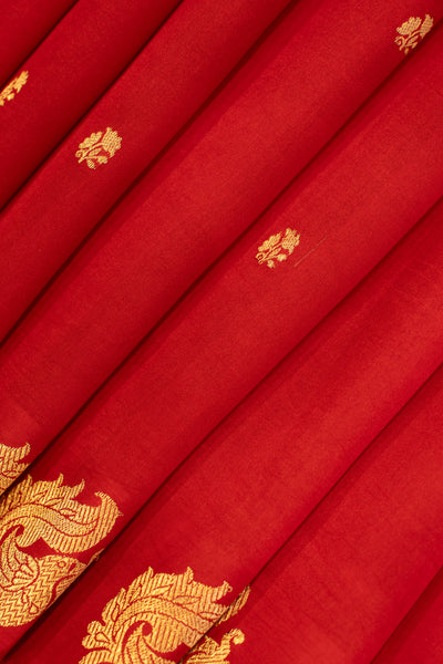 Red Banaras pure mashru silk saree