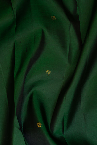 Bottle Green and Magenta Pure Kanchipuram Silk Saree - Clio Silks