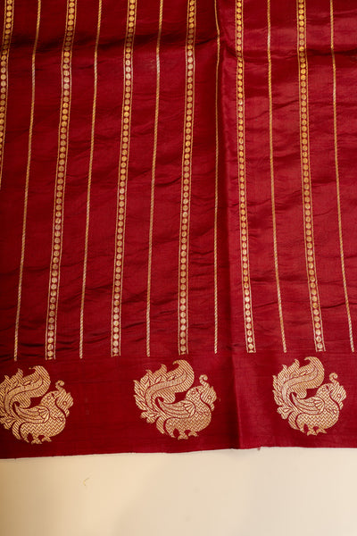 Rani pink pure Banaras mashru silk saree