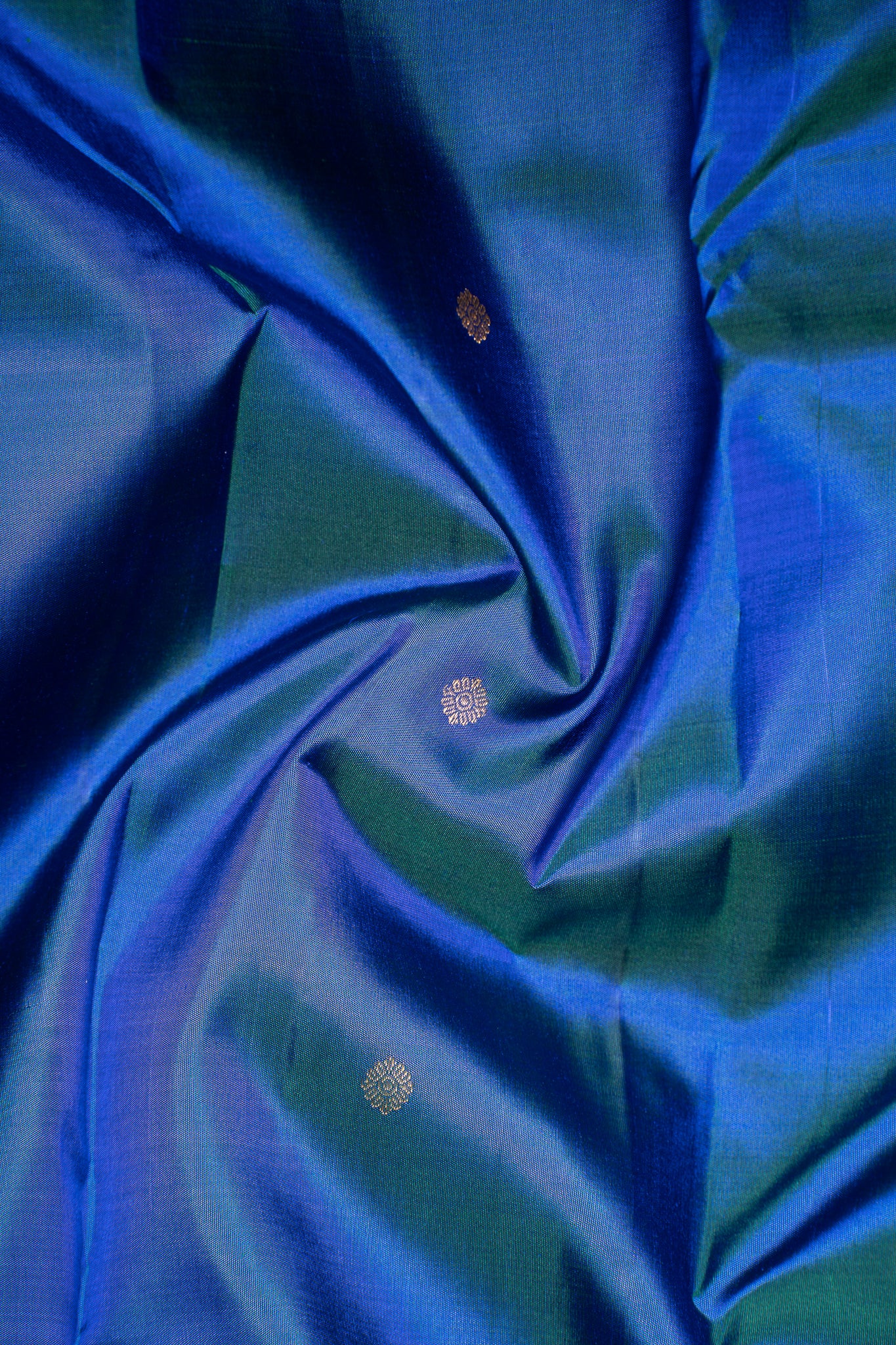 Peacock Blue and Magenta Pure Zari Kanchipuram Silk Saree - Clio Silks