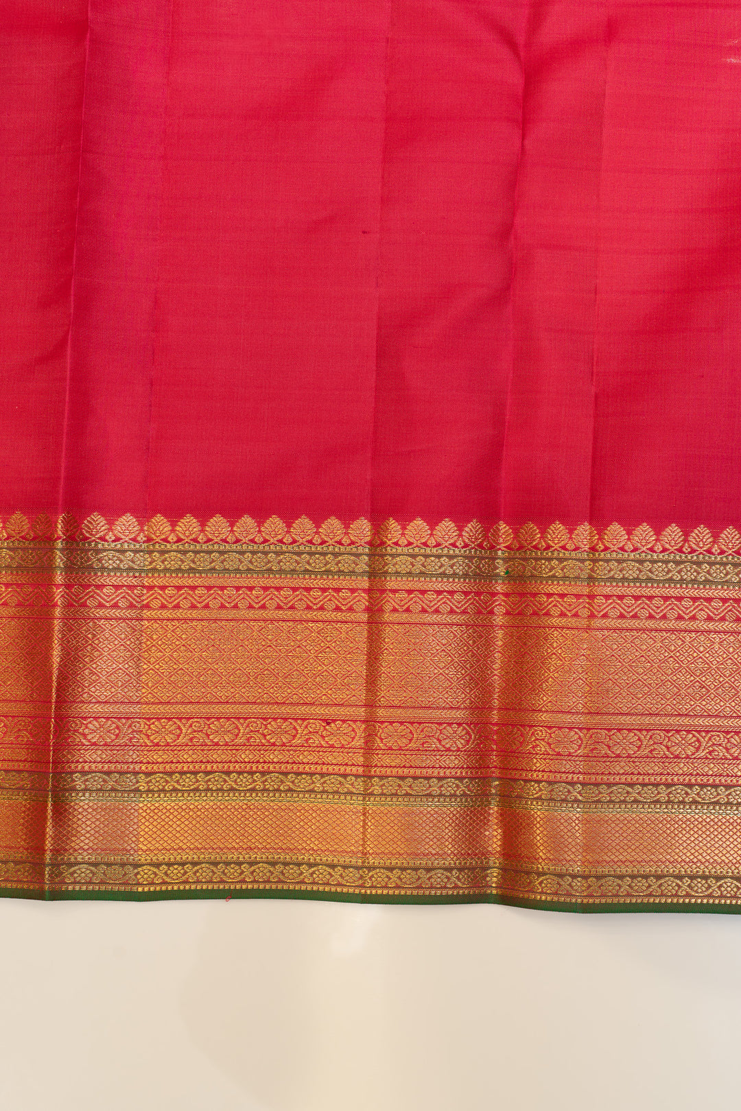 Orange thread checks traditional pure Kanchipuram silk saree
