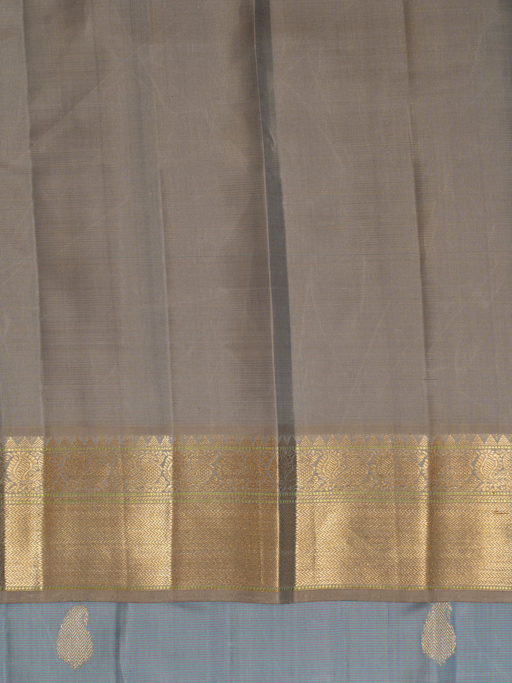 Ice Blue and Grey Pure Kanchipuram Silk Saree