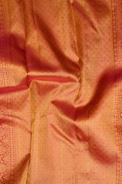 Reddish Maroon Zari Stripes Pure Kanchipuram Silk Saree - Clio Silks
