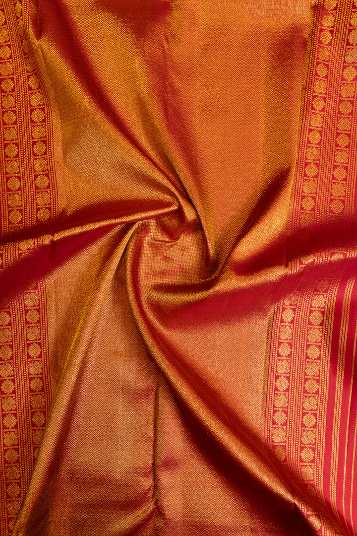 Purple and red pure Kanchipuram silk saree