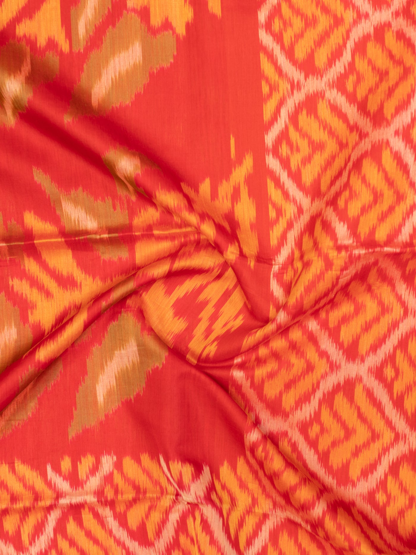 Beige pure ikat silk cotton saree