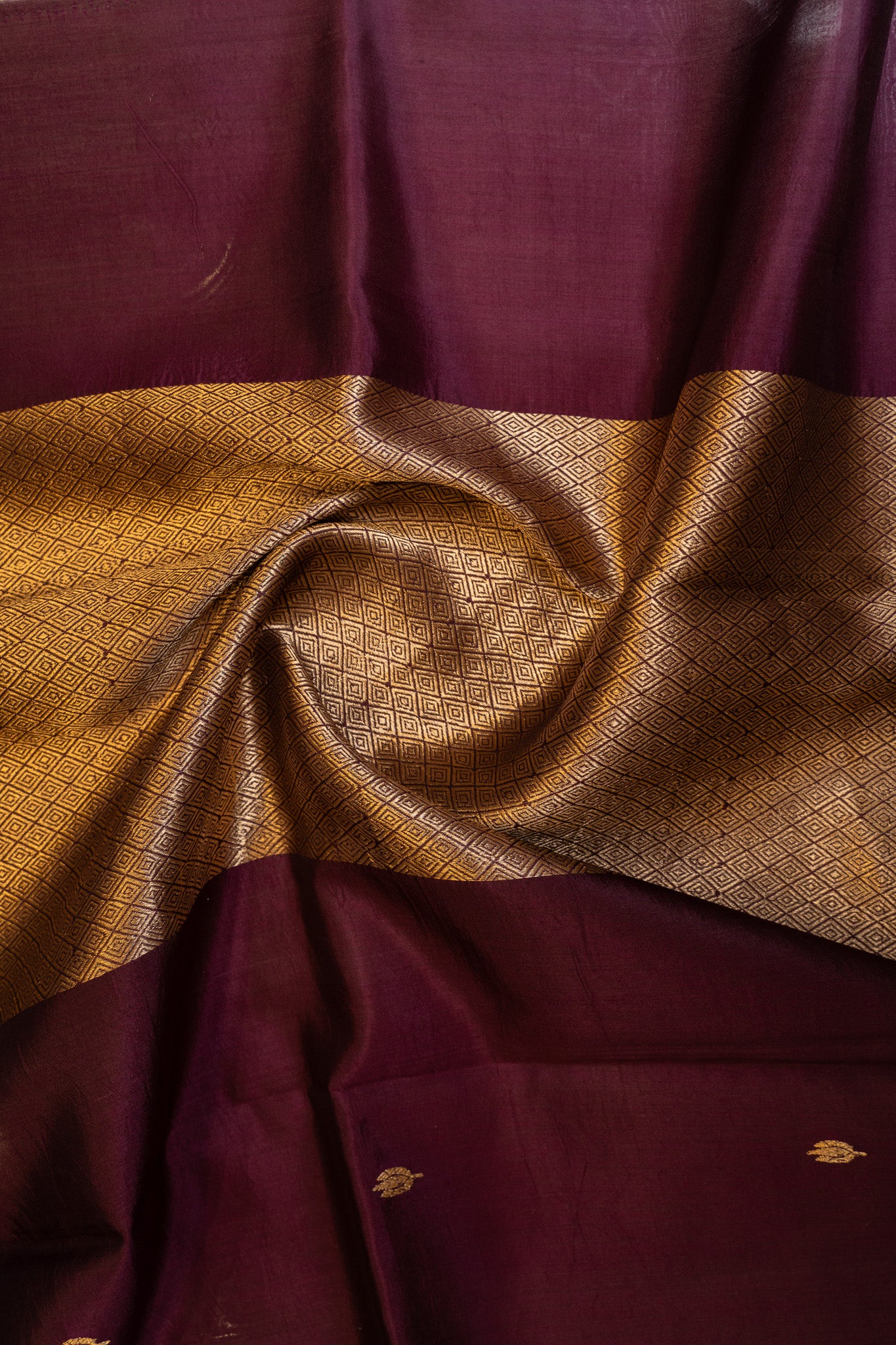 Wine purple Banaras mashru silk saree