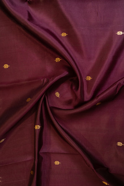 Wine purple Banaras mashru silk saree