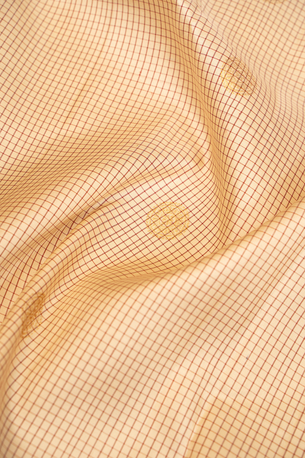 Ivory Podikattam and Maroon Rettai Pettu Pure Kanchipuram Silk Saree - Clio Silks