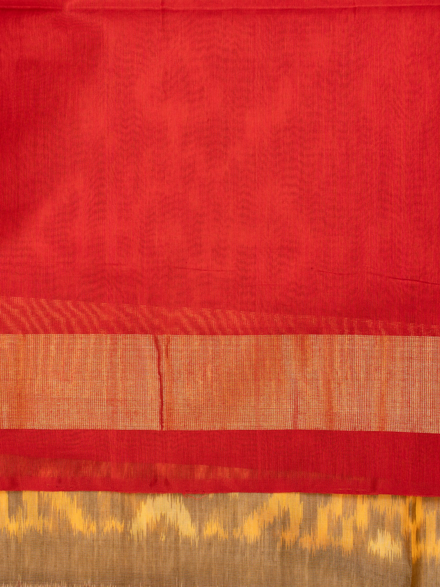 Beige pure ikat silk cotton saree