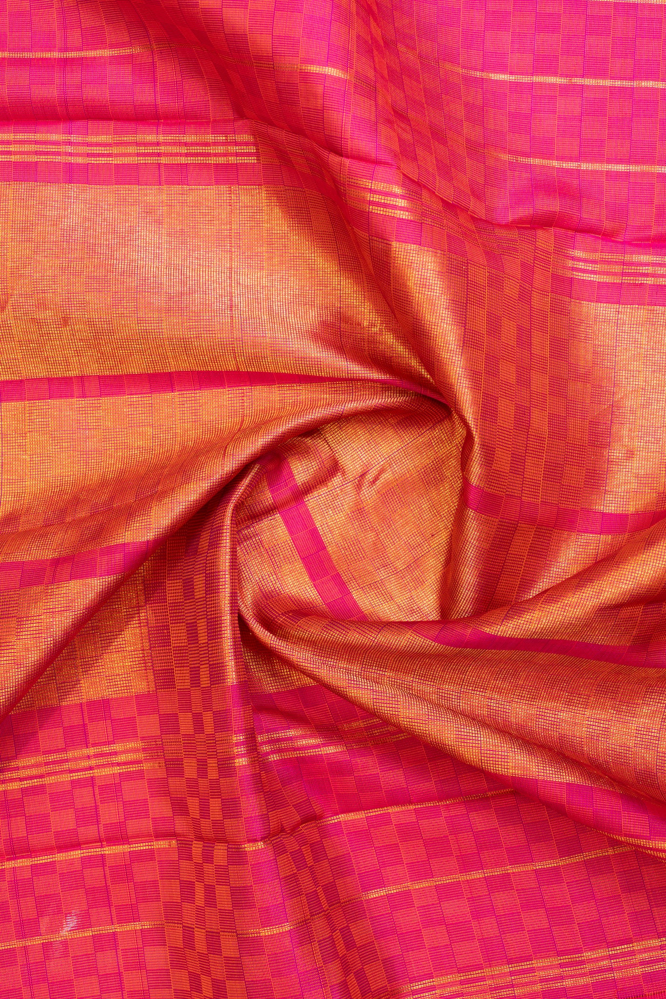 Pink neli stripes paiyadi pure Kanchipuram silk saree