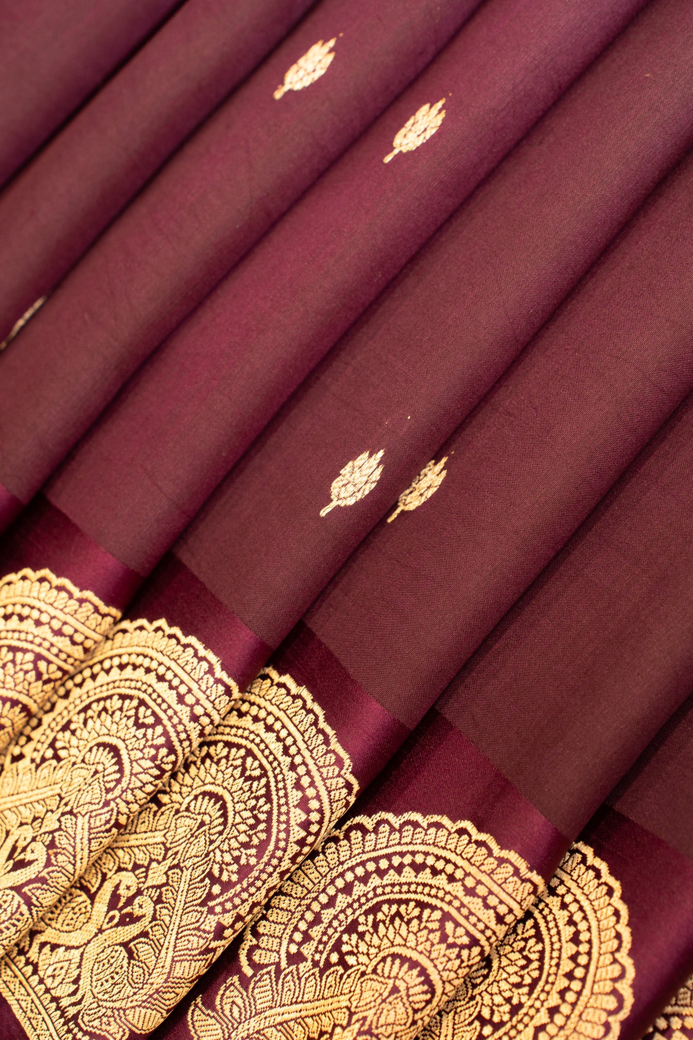 Wine purple Banaras mashru silk saree