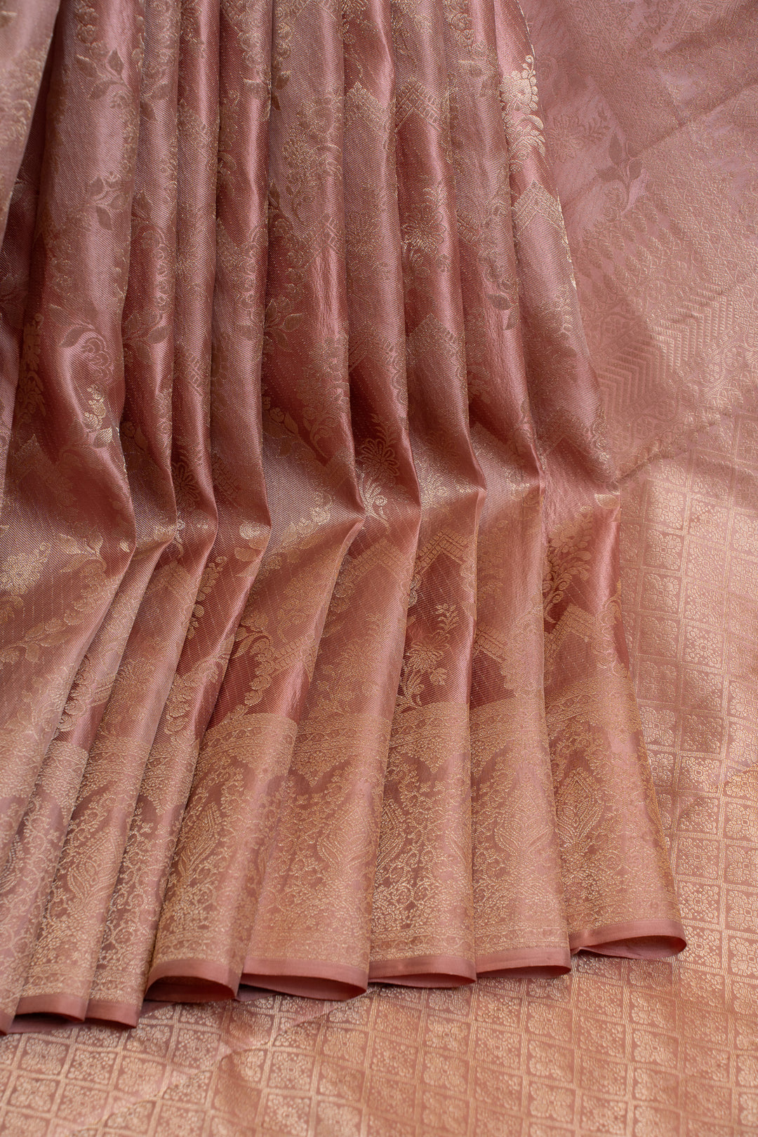 Rouge pink rangkat brocade pure Kanchipuram silk saree