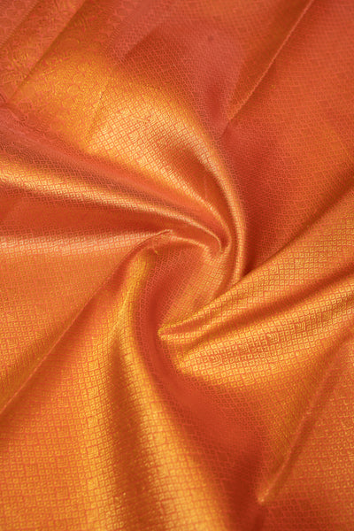 Pearl Pink and Peach Traditional Pure Kanchipuram Silk Saree - Clio Silks