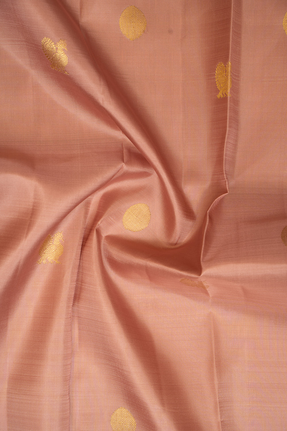 Pearl Pink and Peach Traditional Pure Kanchipuram Silk Saree - Clio Silks