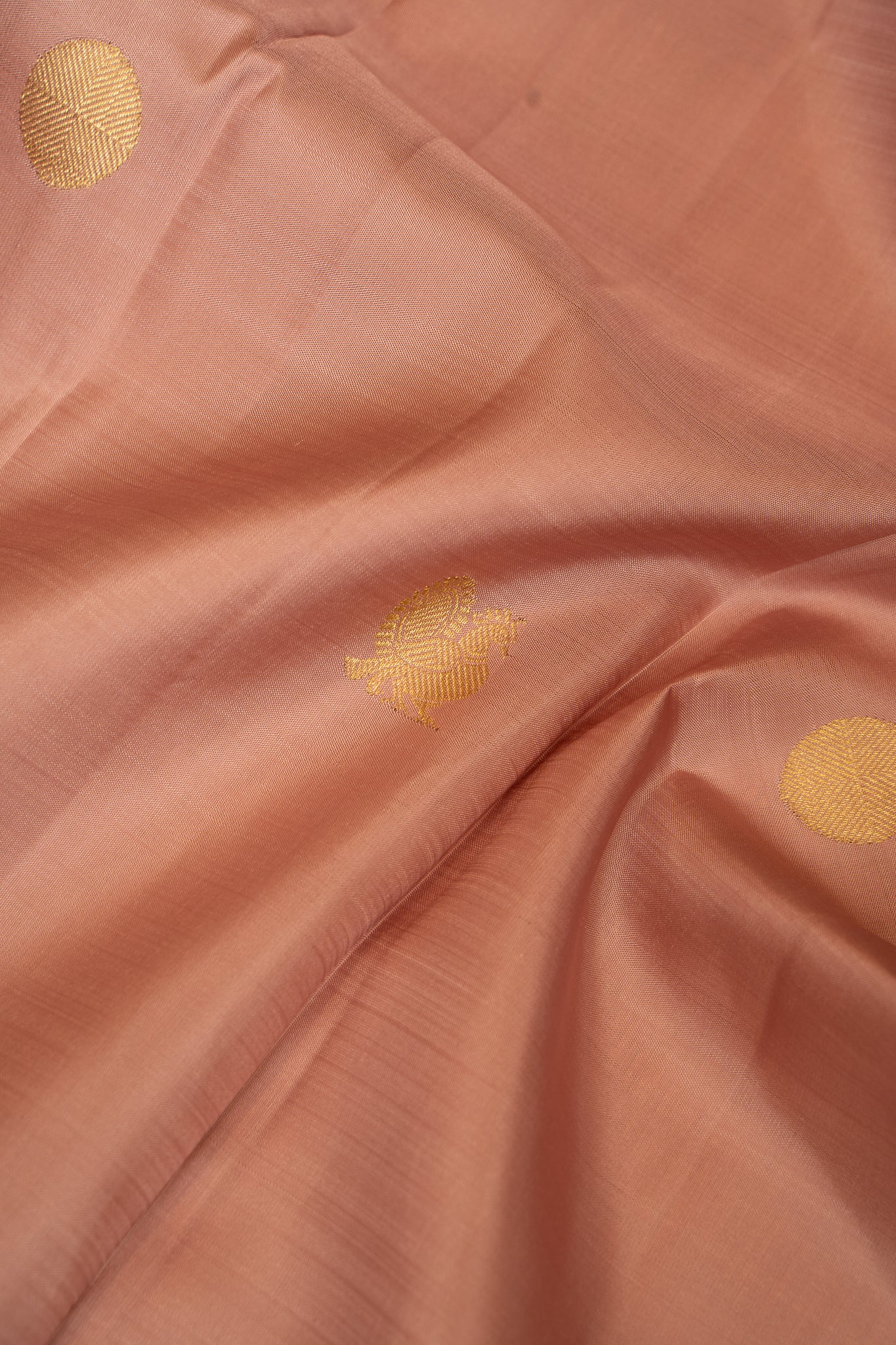 Pearl Pink and Peach Traditional Pure Kanchipuram Silk Saree - Clio Silks