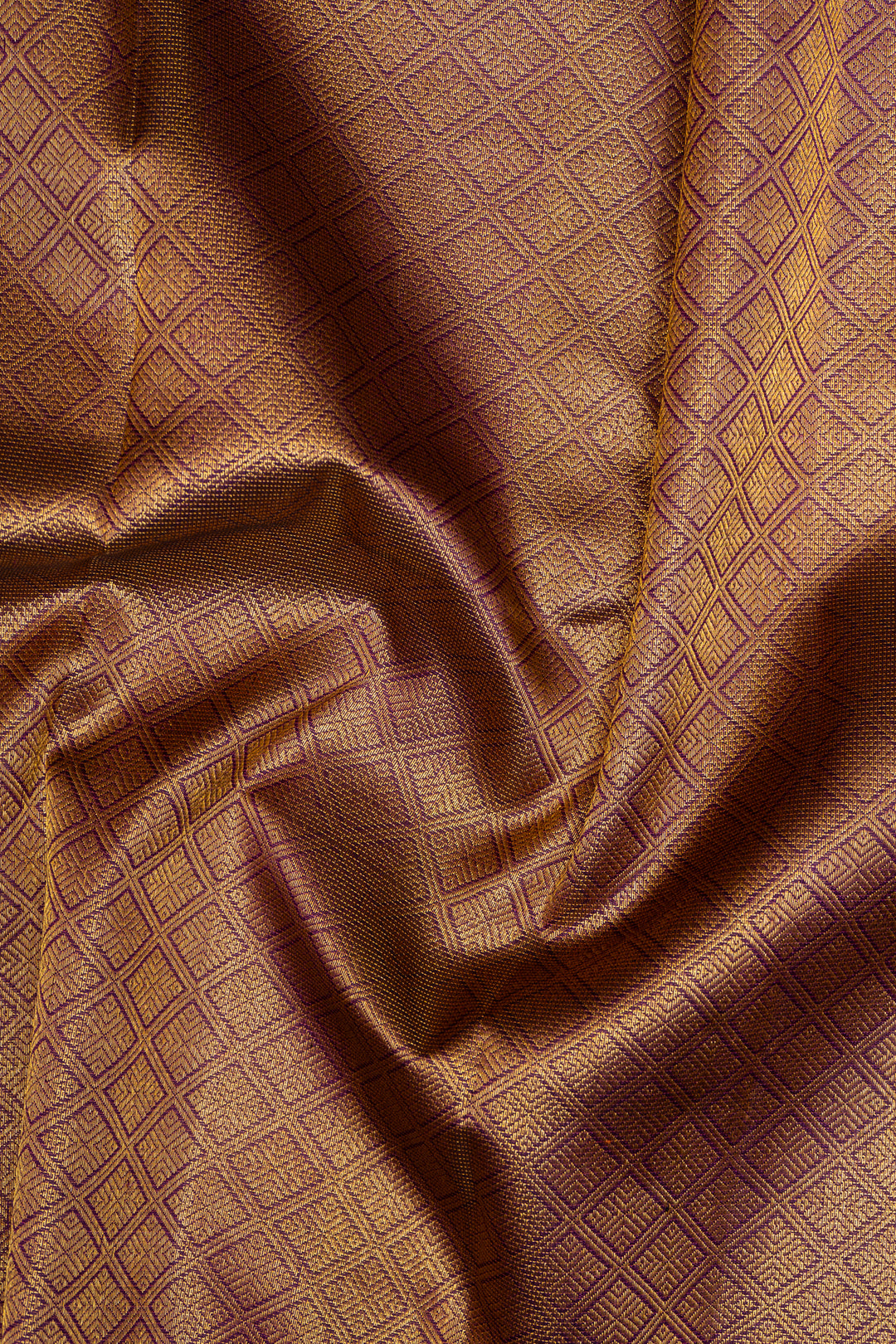 Purple Zari Stripes Pure Kanchipuram Silk Saree - Clio Silks