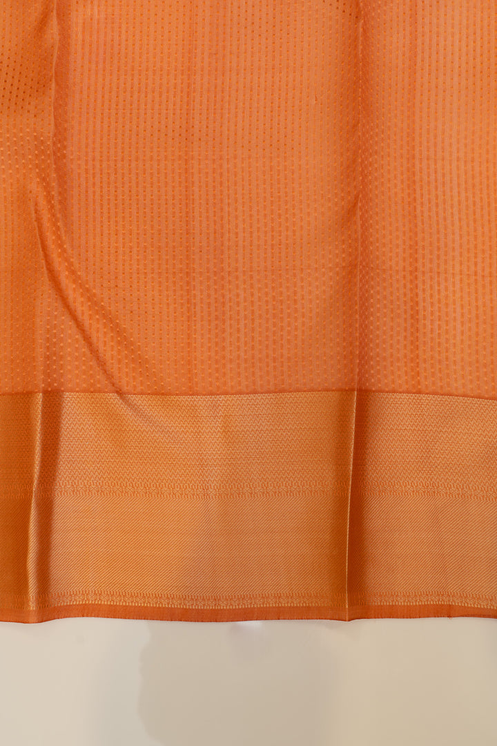 Peach threadwork pure Kanchipuram  silk saree