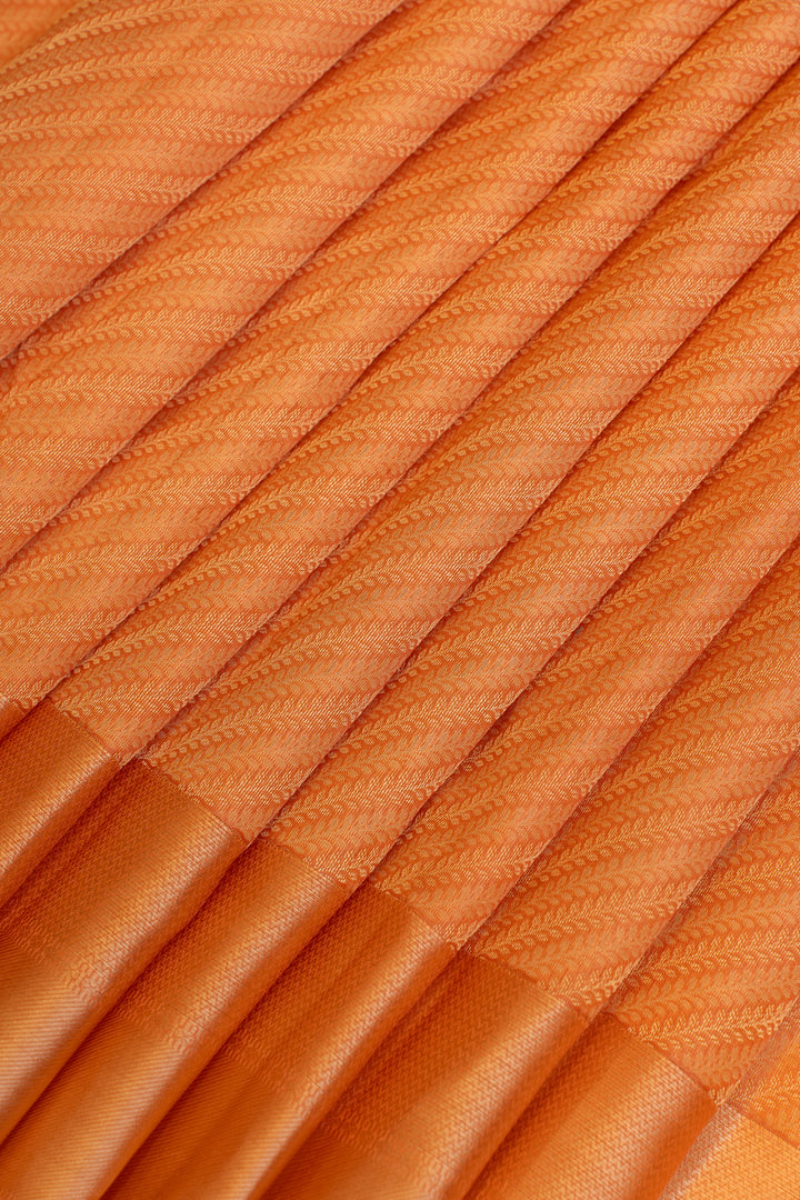 Peach threadwork pure Kanchipuram  silk saree