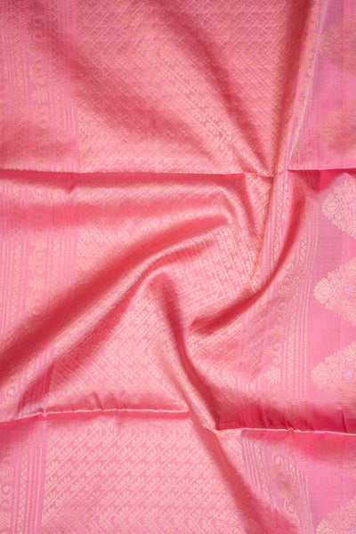 Lotus Pink Dupian Pure Borderless Soft Silk Saree - Clio Silks