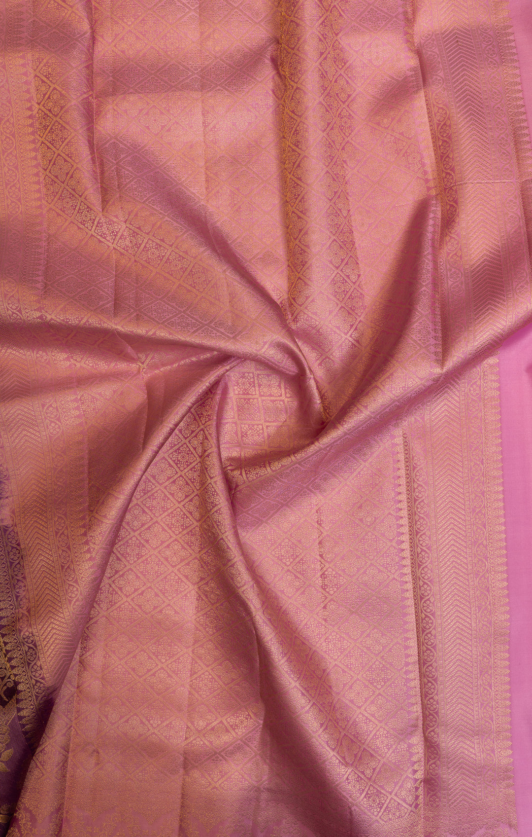 Purple and pink rangkat brocade pure Kanchipuram  silk  saree