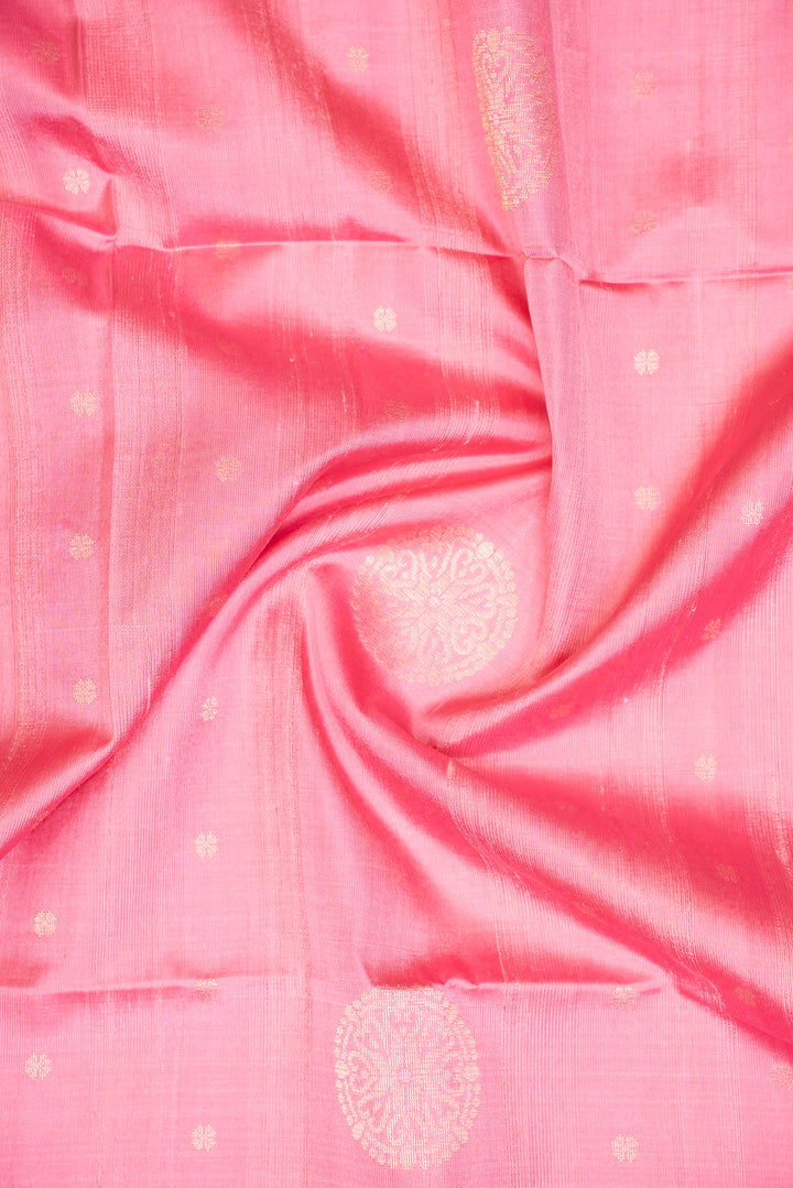 Lotus Pink Dupian Pure Borderless Soft Silk Saree - Clio Silks