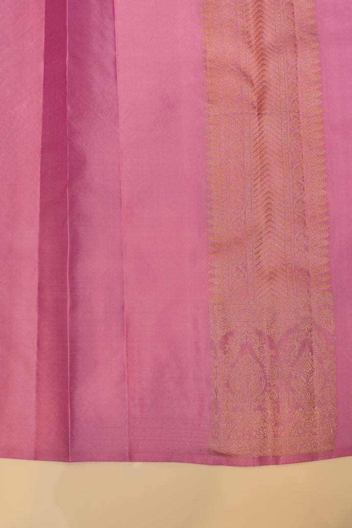 Purple and pink rangkat brocade pure Kanchipuram  silk  saree