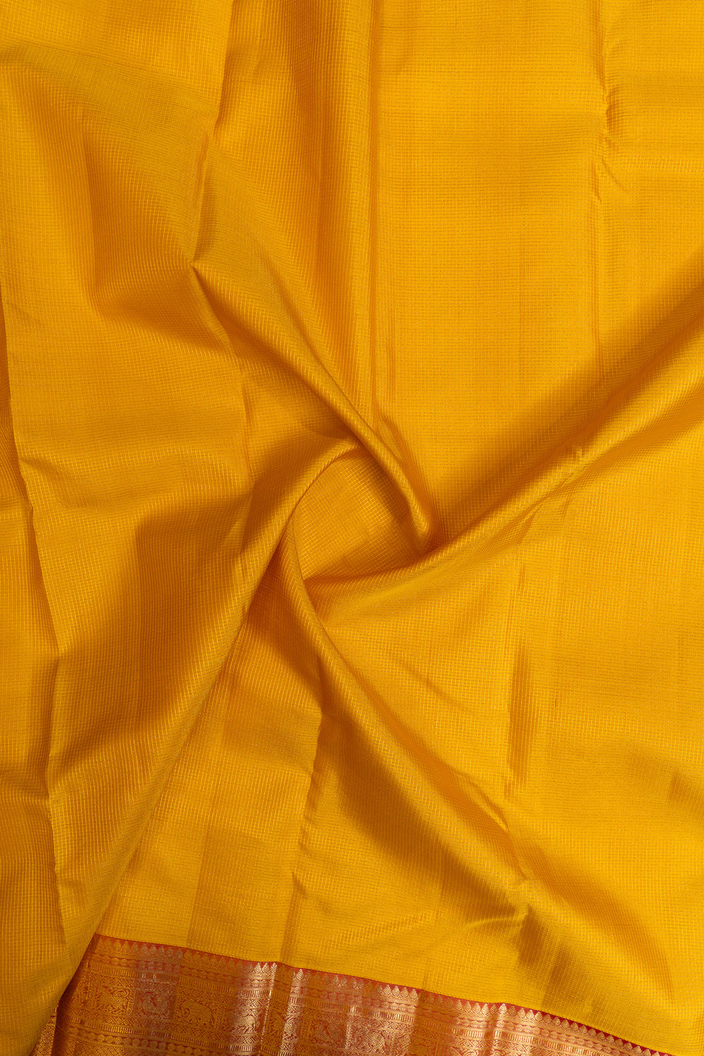 Yellow and peach traditional pure Kanchipuram silk saree