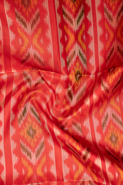 Black and Red Pure Ikkat Silk Saree - Clio Silks