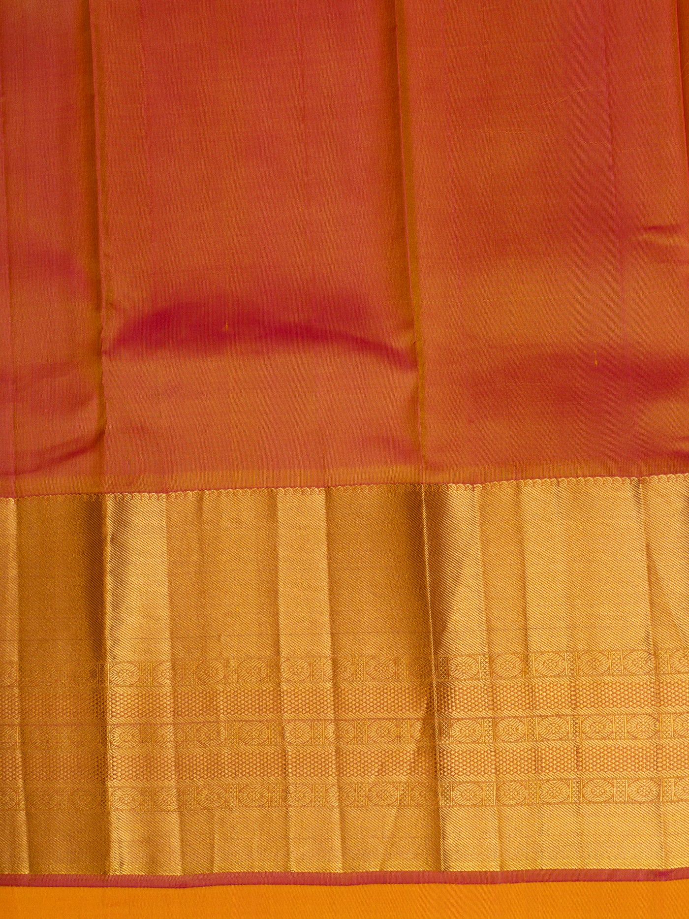 Orange and Gold Traditional Pure Kanjivaram Silk Saree