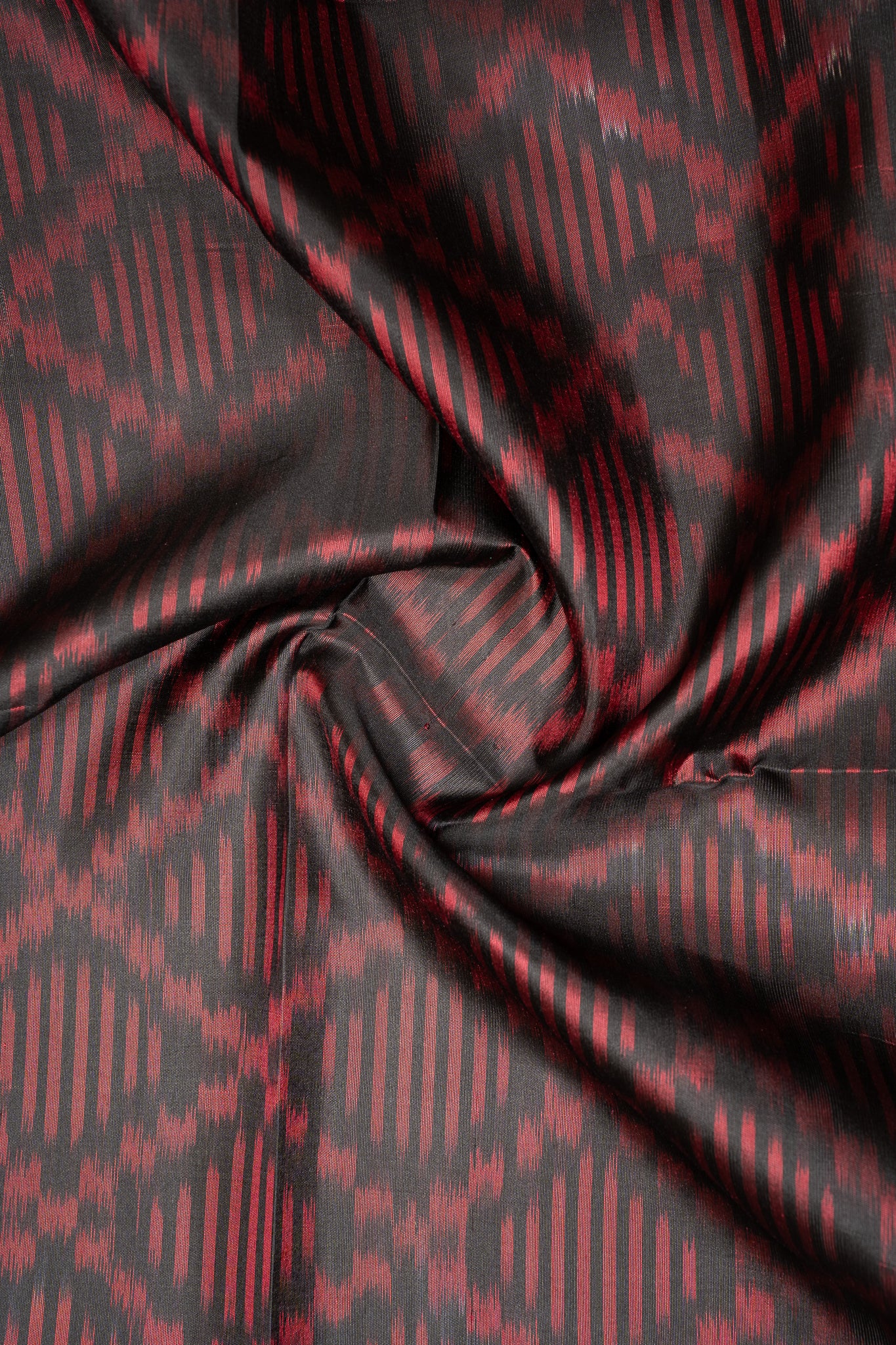 Black and Red Pure Ikkat Silk Saree - Clio Silks