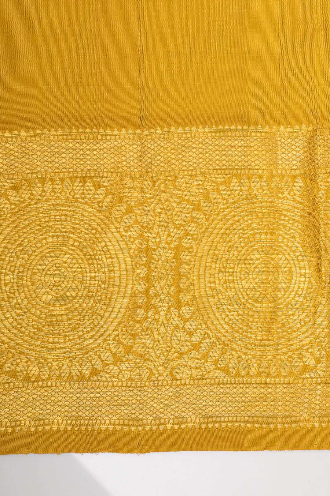 Silverish grey and yellow neli stripes pure kanchipuram silk saree