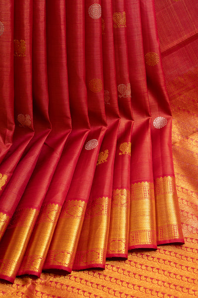 Reddish maroon vairaoosi pure Kanchipuram silk saree