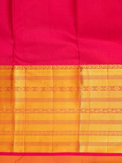 Peach Orange Pure Kanchipuram Silk Saree