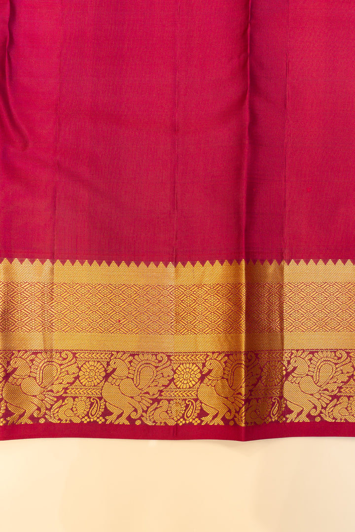 Aubergine Purple zari checks pure Kanchipuram silk saree