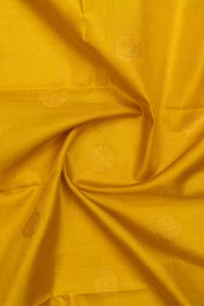 Mustard golden zari seer pure Kanchipuram silk saree