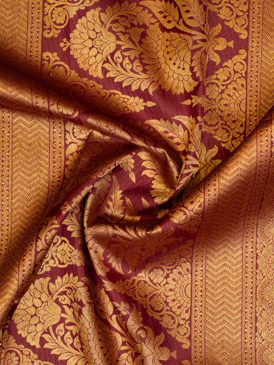 Mulberry Purple Brocade Pure Kanjivaram Silk Saree