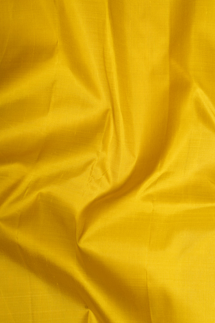Yellow and Blue Pure Kanchipuram Silk Saree - Clio Silks