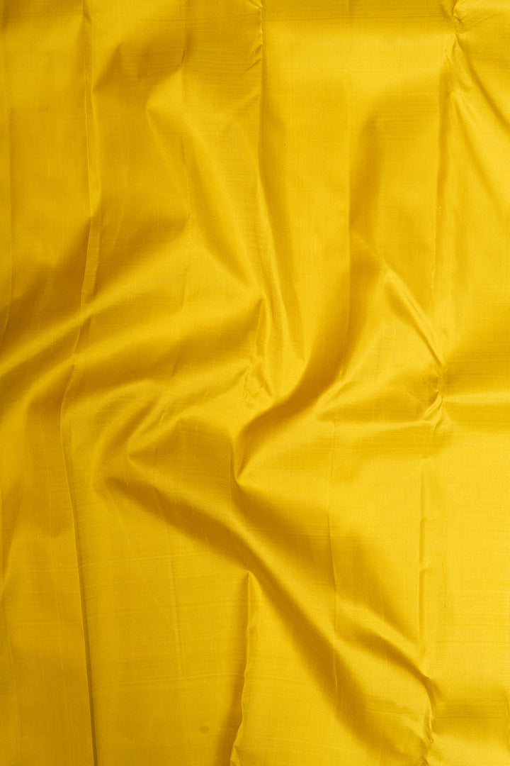 Yellow and Blue Pure Kanchipuram Silk Saree - Clio Silks