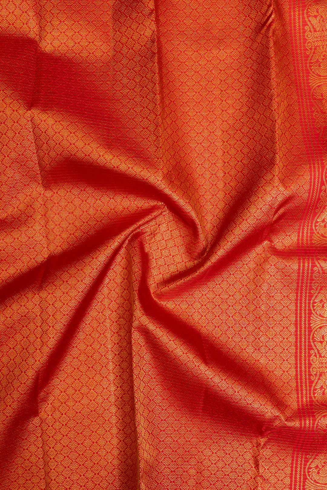 Red traditional pure Kanchipuram silk saree