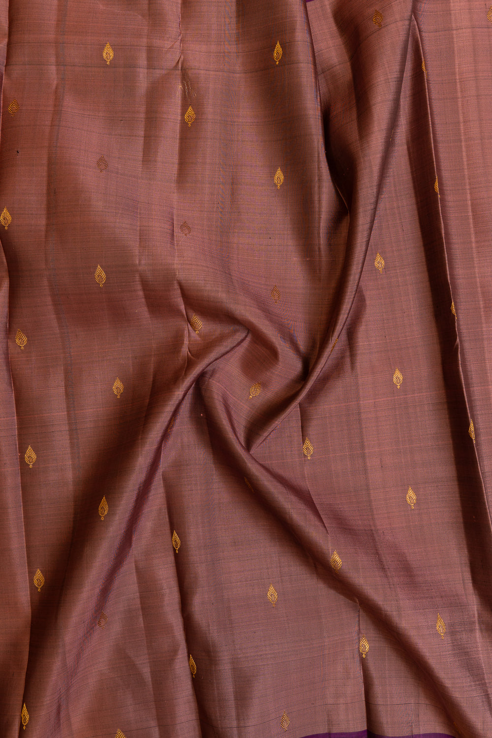 Mauve and purple rettai pettu pure Kanchipuram silk saree