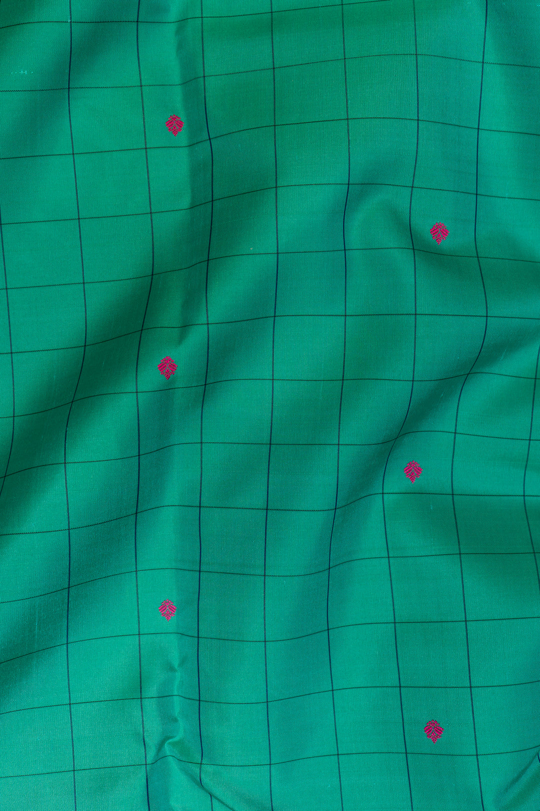 Turquoise Blue Thread Border Pure Kanchipuram Silk Saree - Clio Silks