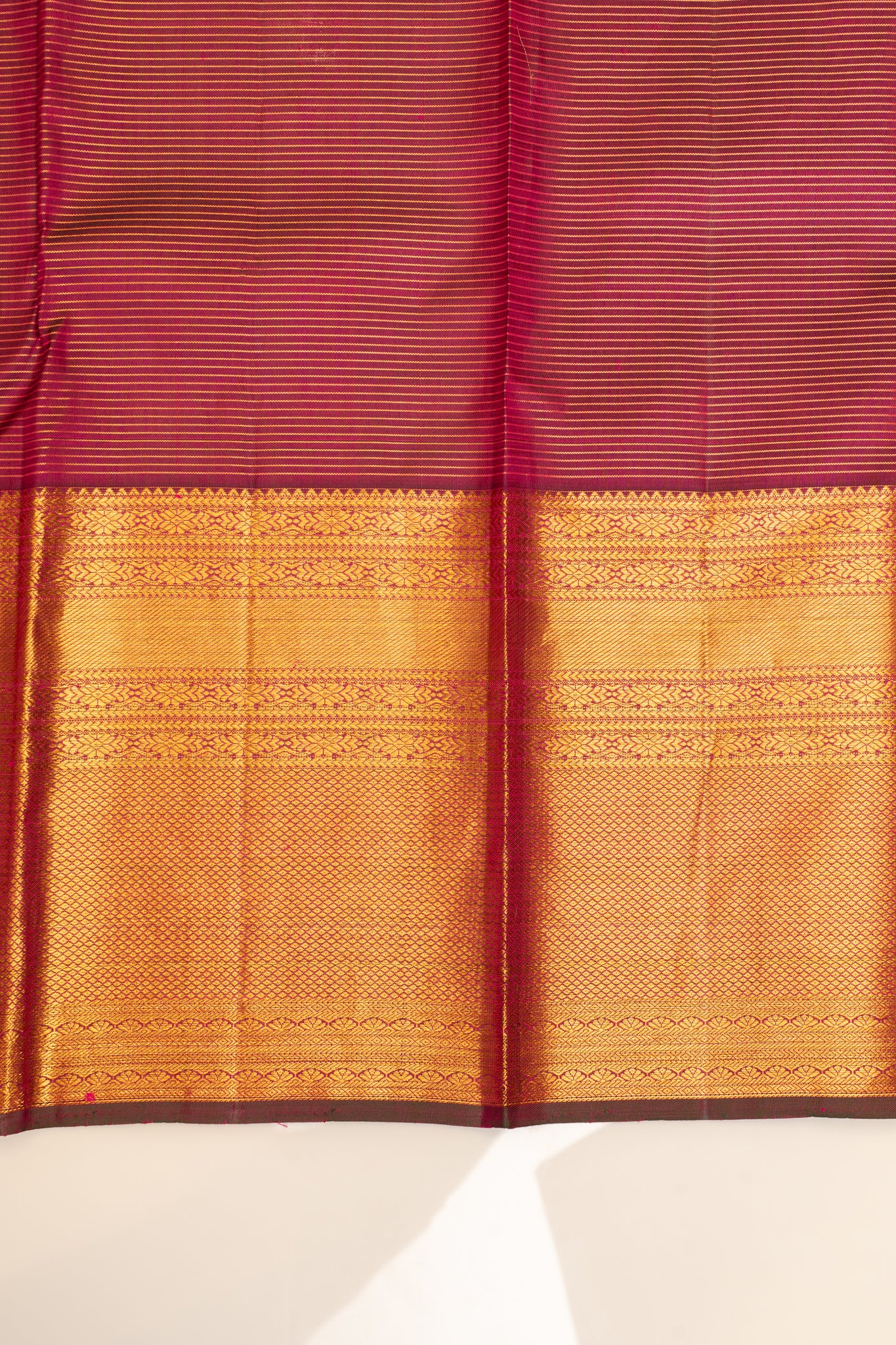 Magenta pink zari checks pure Kanchipuram silk saree