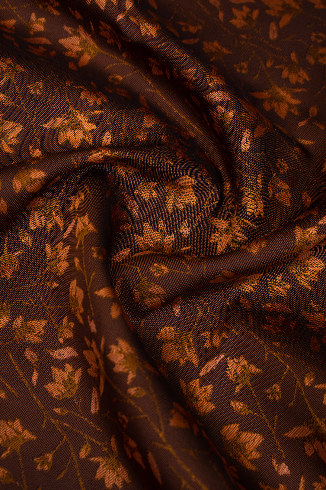 Dark Purple and Peach Floral Woven Pure Kanchipuram Silk Saree - Clio Silks