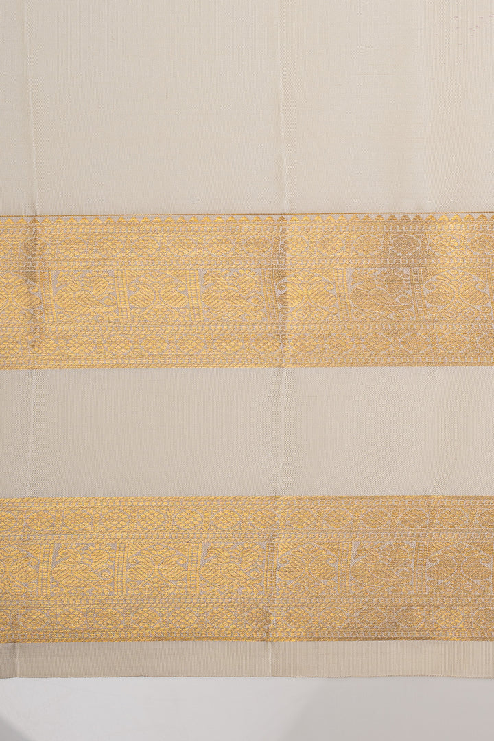 Mustard Zari Checks Pure Kanchipuram Silk Saree