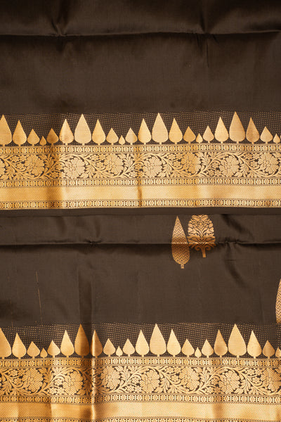 Black and Gold Pure Soft Silk Saree - Clio Silks