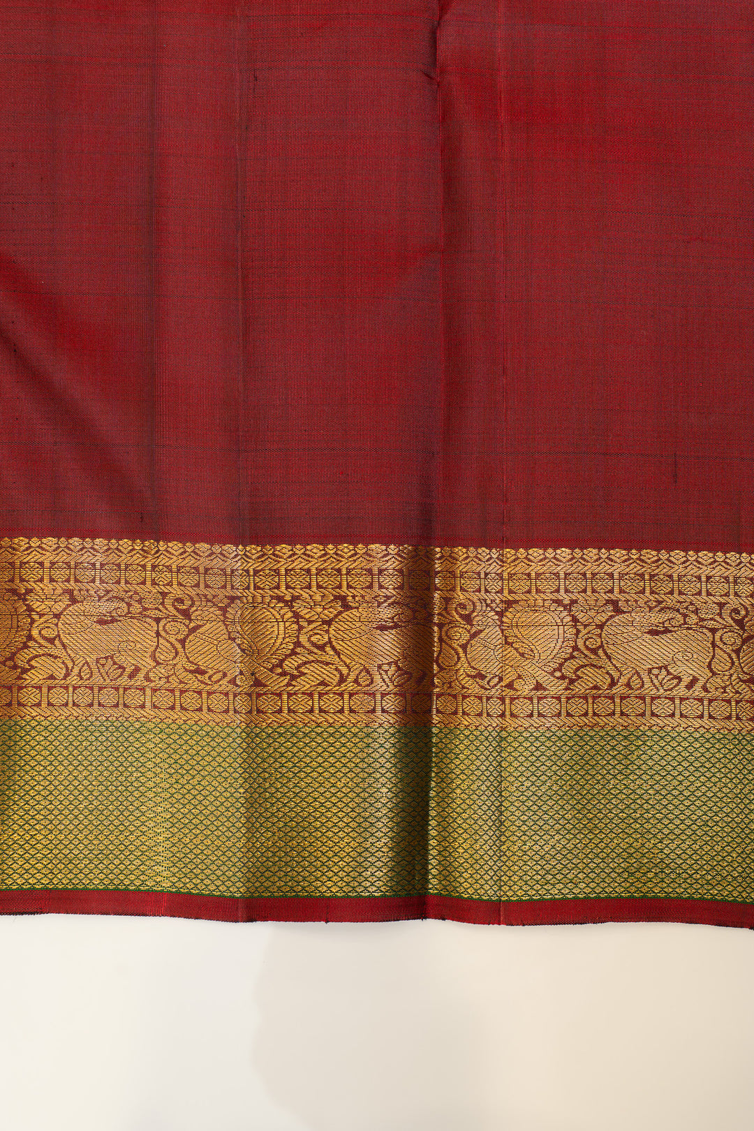 Black and maroon iruthalaipakshi pure Kanchipuram silk saree
