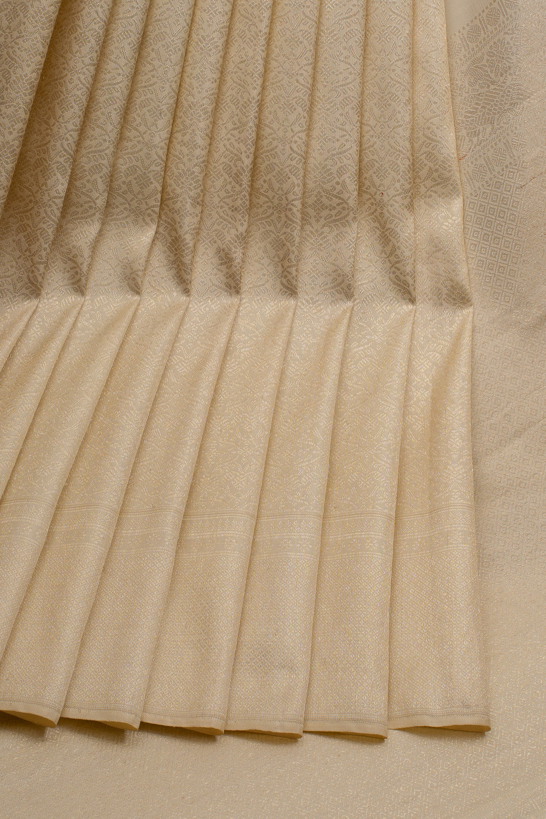 Ivory brocade pure kanchipuram silk saree