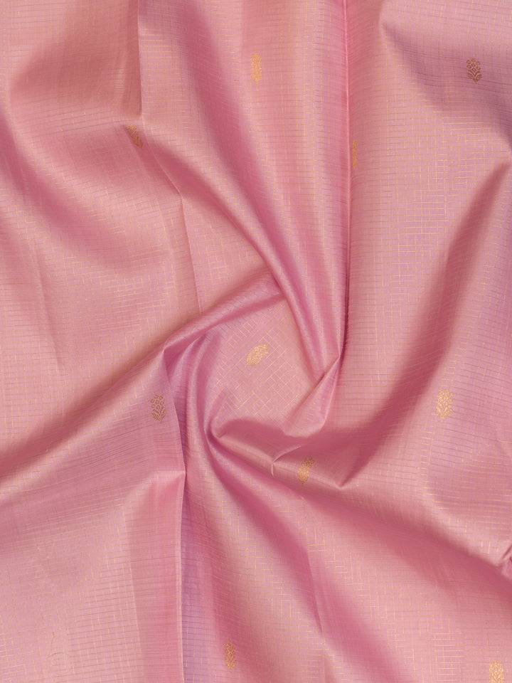 Lilac pink traditional pure Kanchipuram silk saree
