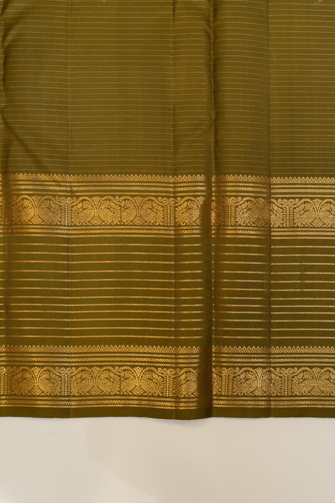 Moss green traditional pure Kanchipuram silk saree